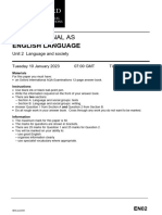 EN02 QP InternationalEnglishLanguage AS 10jan23 Unit2 Question Paper