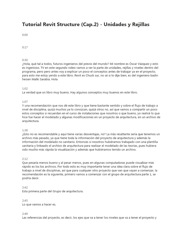 Tutorial revit structure cap 2 unidades y rejillas es es pdf