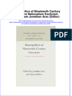 Macropolitics of Nineteenth Century Literature Nationalism Exoticism Imperialism Jonathan Arac Editor Online Ebook Texxtbook Full Chapter PDF