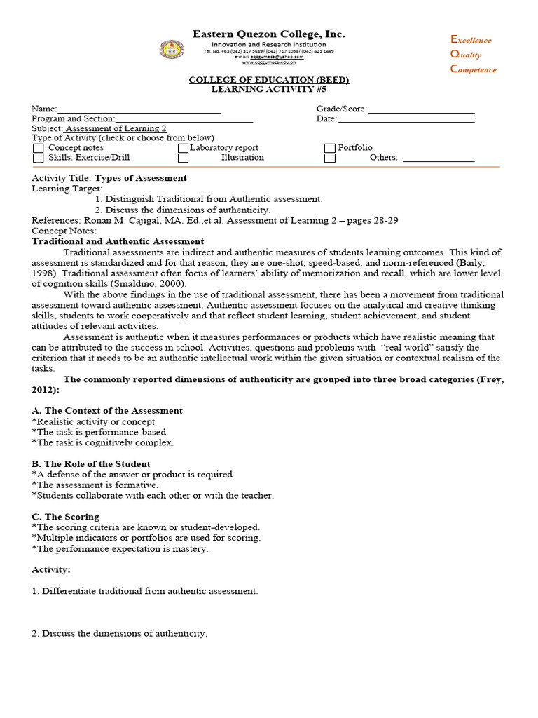 Types of Assessment Explained | PDF | Educational Assessment | Behavior ...