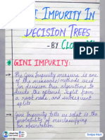 Gini Impurity in Decision Trees Handwritten Notes by CloudyML
