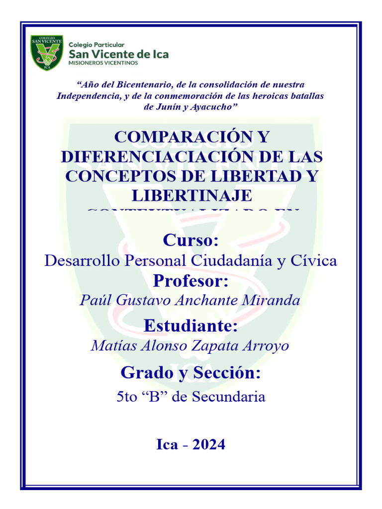 DPCC - La Libertad y El Libertinaje | PDF | Libertad | Placer