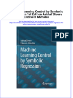 Ebook Machine Learning Control by Symbolic Regression 1St Edition Askhat Diveev Elizaveta Shmalko 2 Online PDF All Chapter