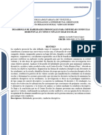 TEXTOS PARA LA DIFUSIÓN LINEA IMAGINARIA 517 REPUBLICA BOLIVARIANA DE VENEZUELA UNIVERSIDAD PEDAGOGICA EXPERIMENTAL LIBERTADOR INSTITUTO PEDAGOCIO RURAL “GERVASIO RUBIO” DESARROLLO DE HABILIDADES PROSOCIALES PARA MINIMIZAR CONDUCTAS DISRUPTIVAS, EN NIÑOS Y NIÑAS EN EDAD ESCOLAR Autora: Aceneth Correa López ORCID: 0000-0003-3274-3899 RESÚMEN La conducta prosocial ha sido definida como el conjunto de conductas asertivas que ayudan y contribuyen a instaurar una convivencia escolar sana, el desarrollo de conductas que insta a ayudar, compartir, alentar, comprender, ponerse en lugar del otro, dirigidas a establecer relaciones positivas, empáticas, cooperativas y socialmente responsables con el fin de beneficiar a otros. La escuela debe procurar establecer un ambiente escolar apropiado para que los estudiantes minimicen su actitud violenta y la alta dosis de agresividad. En función de esta problemática esta investigación tuvo como objetivo general: Analizar el desarrollo de habilidades proso