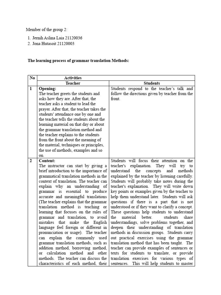 Process learning grammar translation methods pdf translations