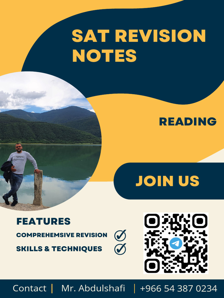 Mr. Abdulshafi's SAT Reading Revision Notes-1 | PDF | Linguistics | Grammar