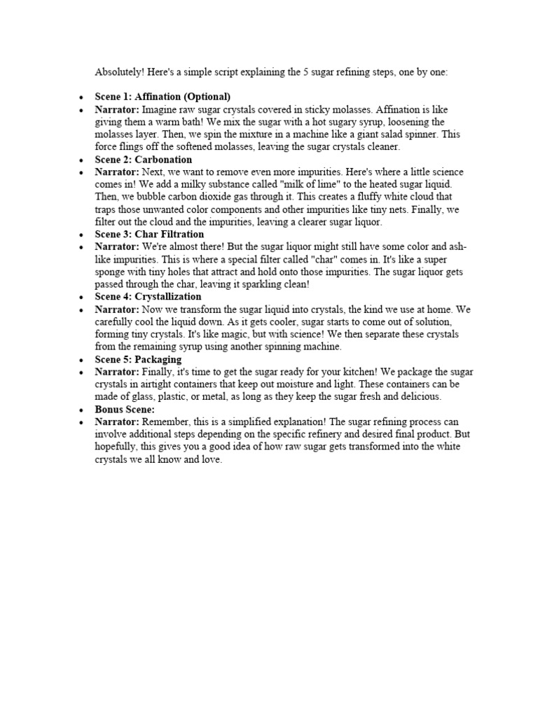 5 Steps of Sugar Refining Process | PDF | Sugarcane | Brown Sugar