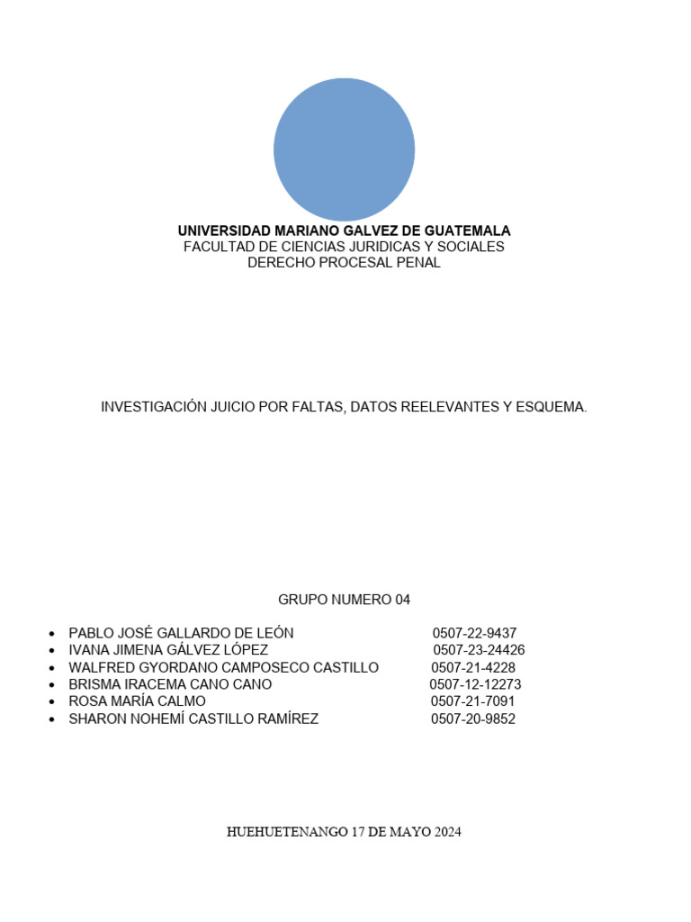 Investigaci n y esquema juicio por faltas pdf derecho penal