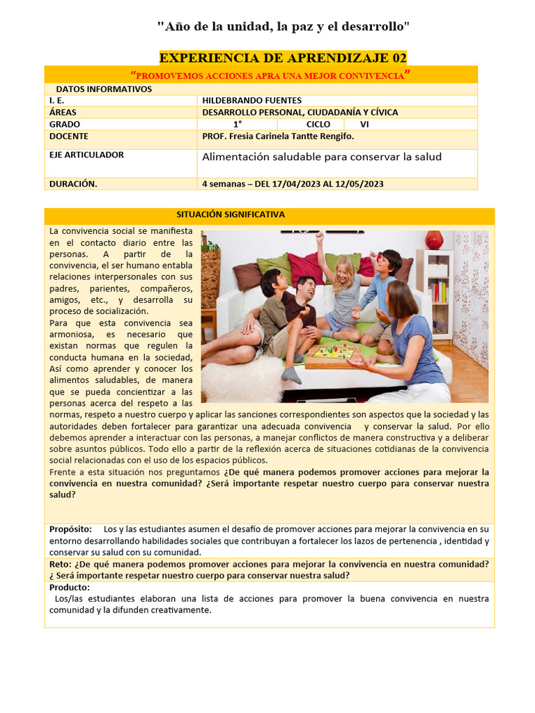 1º Unidad Didactica N 2 Pdf Aprendizaje Evaluación