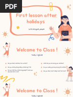 First Lesson After Holidays