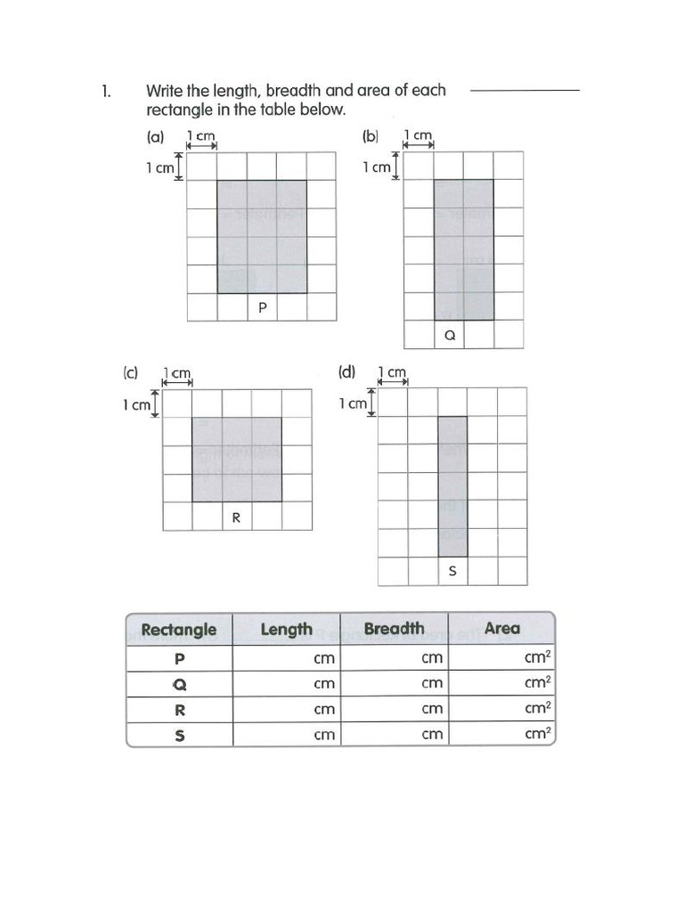 16.6 Area of A Rectangle | PDF