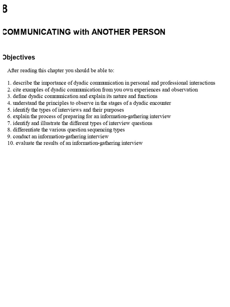Dyadic Communication | PDF