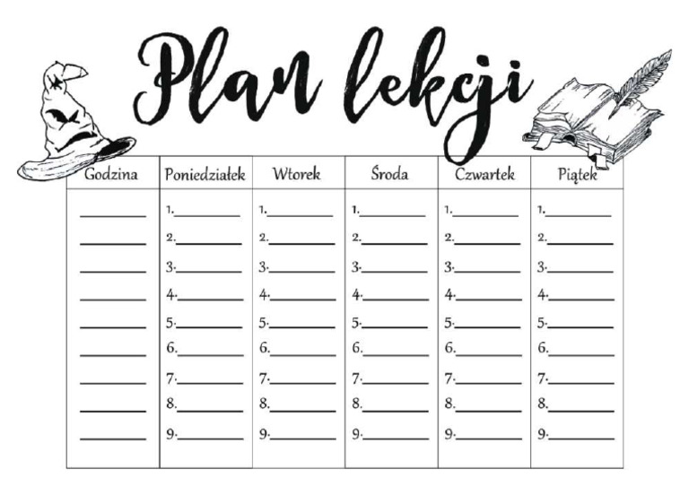 Jak Wydrukować Plan Lekcji Z Librusa Plan Lekcji | PDF