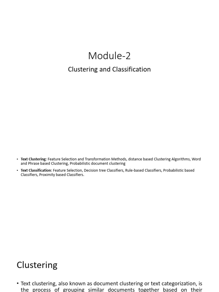 Text Clustering and Classification Methods | PDF | Cluster Analysis ...