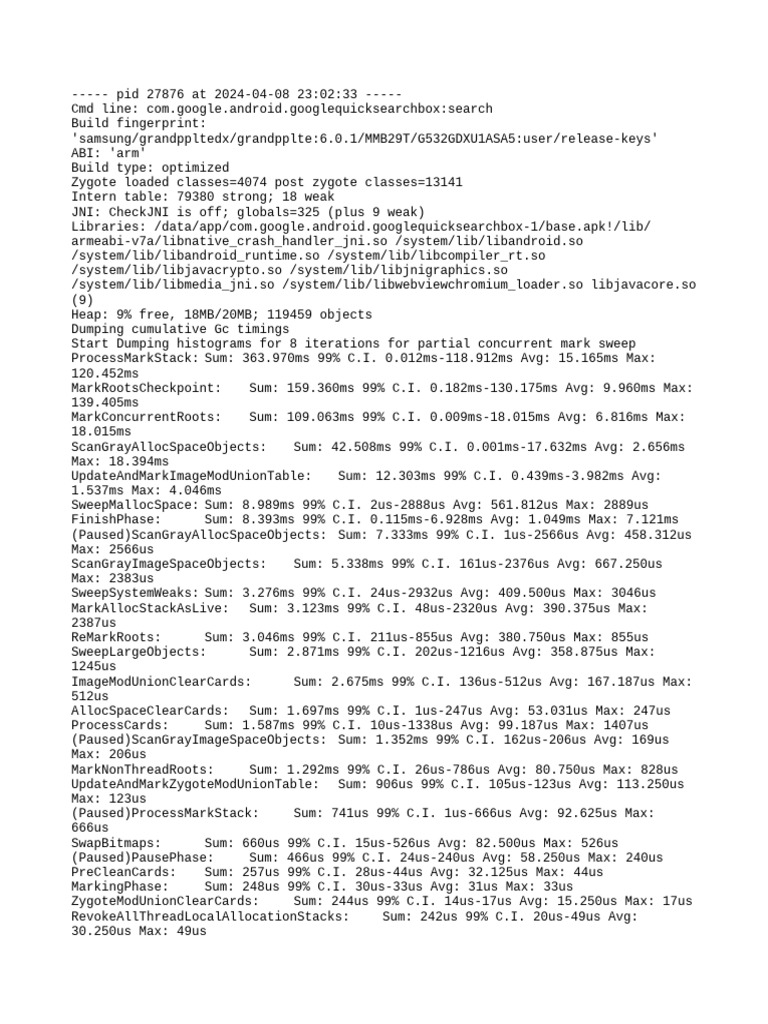Android Process Memory Analysis | PDF | Thread (Computing) | Software ...