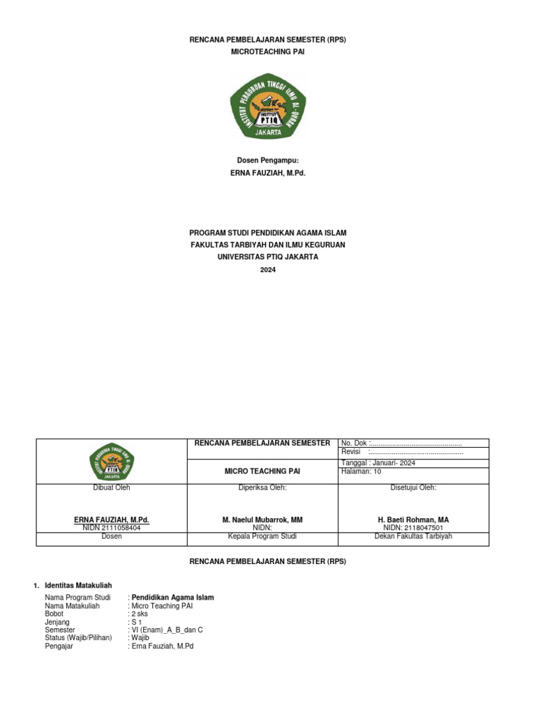 RPS Micro Teaching PAI 2024 | PDF