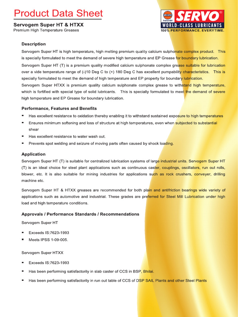 SERVOGEM SUPER HT Calcium Sulphonate Complex Grease PDF