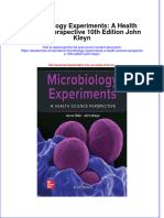 Microbiology Experiments A Health Science Perspective 10Th Edition John Kleyn Online Ebook Texxtbook Full Chapter PDF