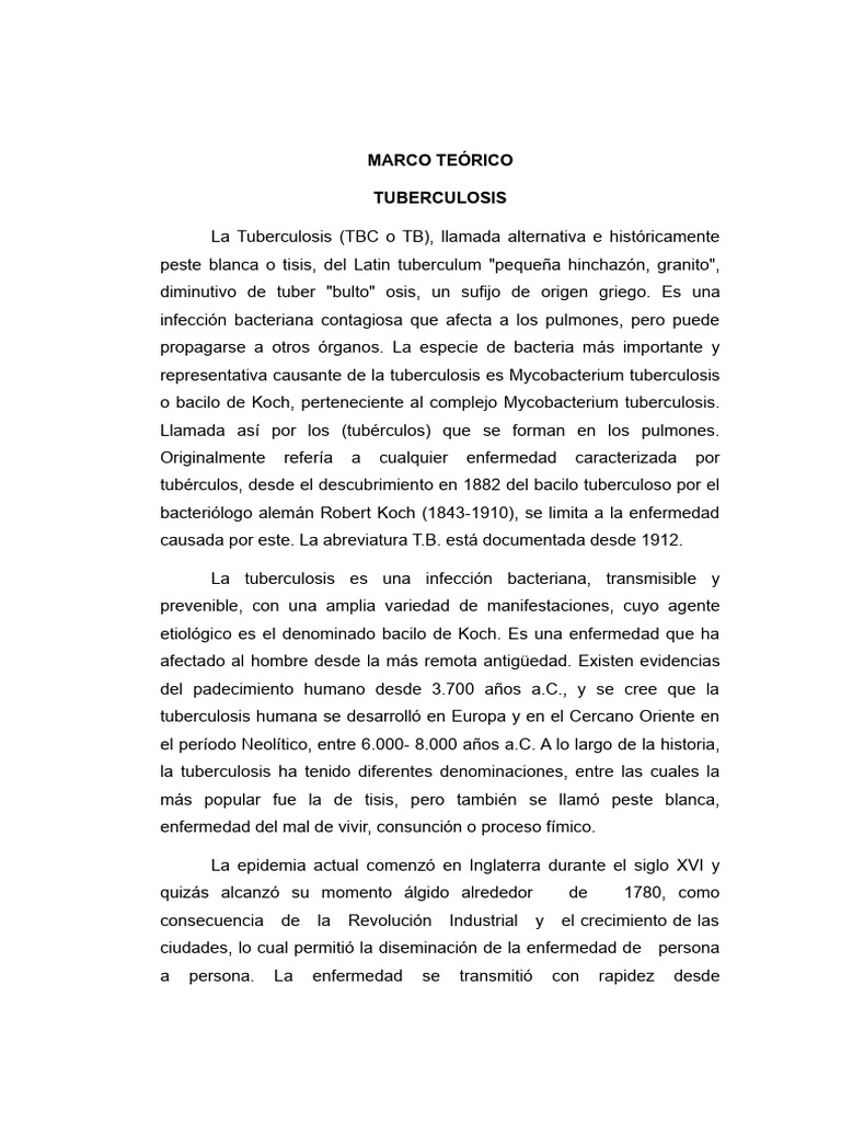 Tipos y características de la tuberculosis | PDF | Tuberculosis | Sangre
