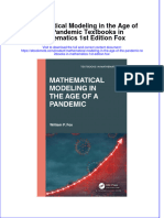 Ebook Mathematical Modeling in The Age of The Pandemic Textbooks in Mathematics 1St Edition Fox Online PDF All Chapter