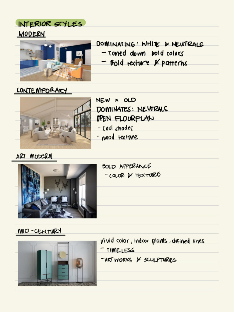 Types of Interior Styles | PDF | Minimalism | The Arts