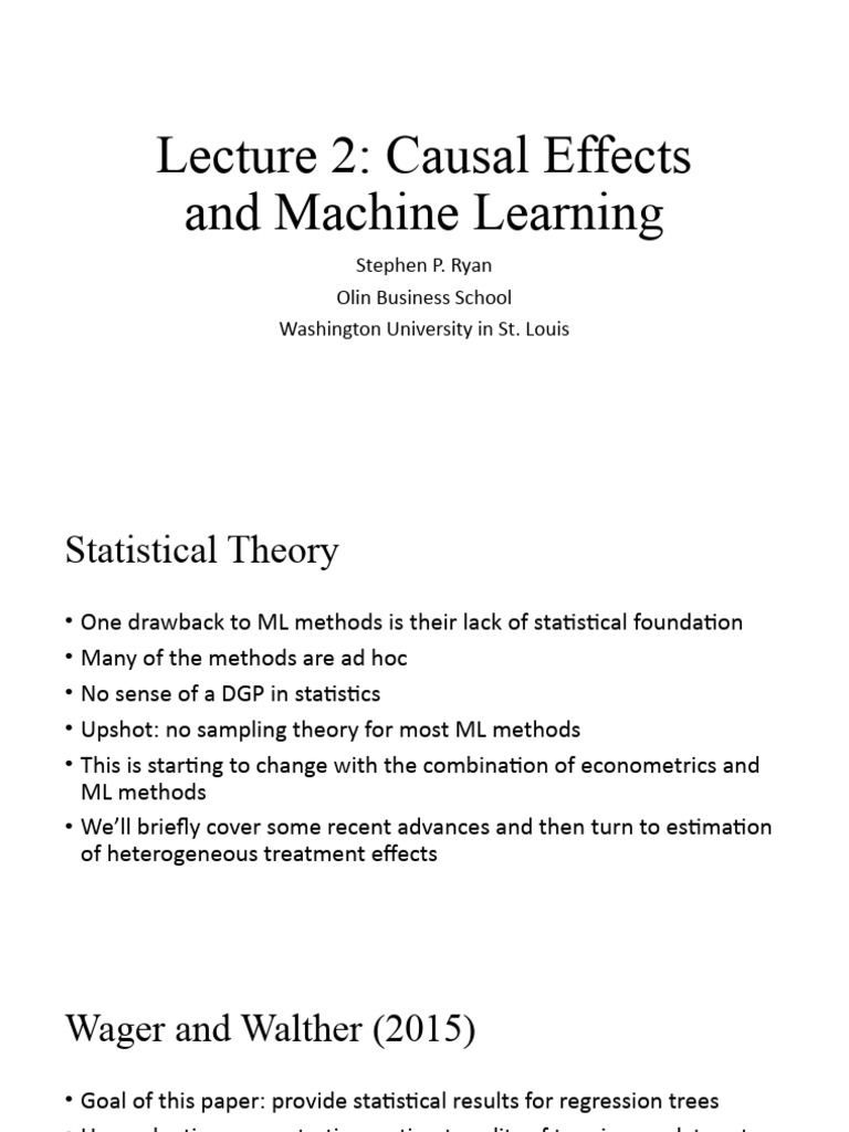 Causal Effects & ML in Statistics | PDF | Statistics | Probability Theory