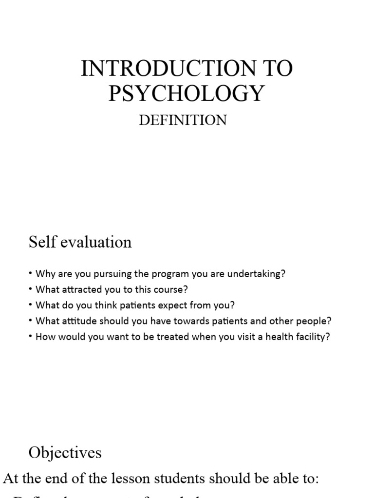 Introduction to Psychology Concepts | PDF | Psychology | Psychological ...