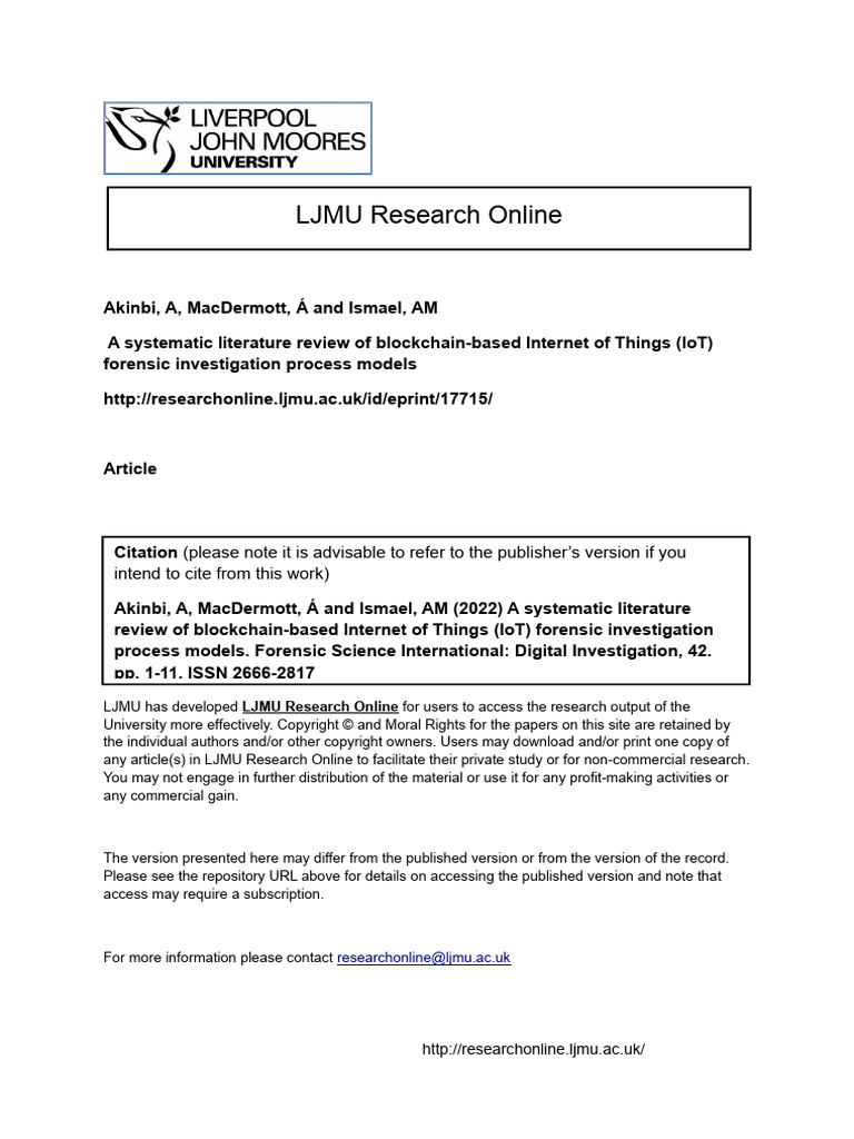 A Systematic Literature Review of Blockchain-Based Internet of Things ...