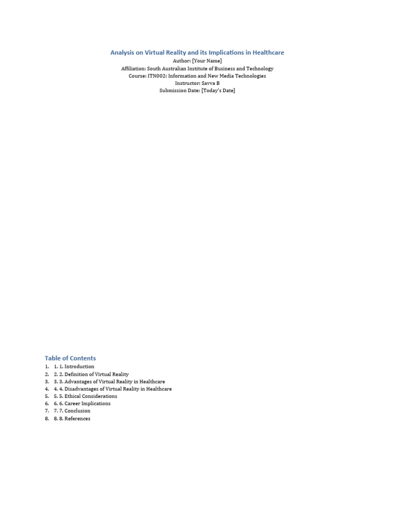 VR's Impact on Healthcare: Benefits & Challenges | PDF | Virtual ...