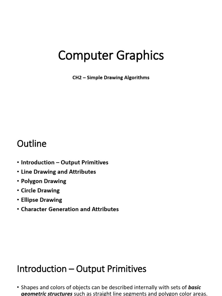 CH2 - Drawing Algorithms | PDF | Computer Science | Geometry
