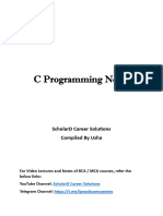 C Programming Revision Notes For IGNOU BCA MCA