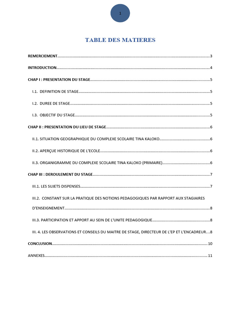 Rapport de stage en école primaire | PDF | Pédagogie | Enseignement