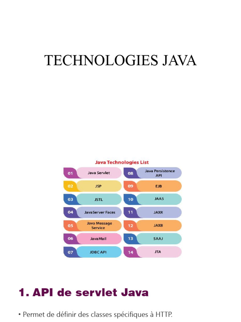 Technologies Java et leurs API | PDF | XML | Java (Langage de ...