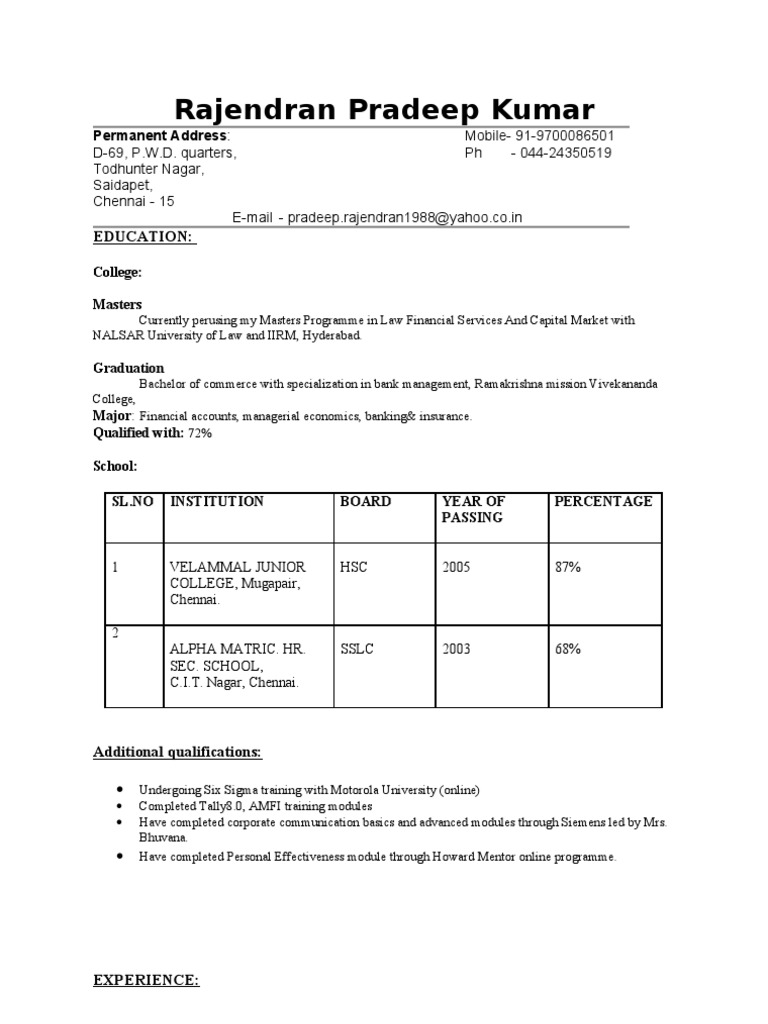 Rajendran Pradeep Kumar | PDF | Further Education | Business