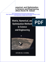 Matrix Numerical and Optimization Methods in Science and Engineering 1St Edition Kevin W Cassel Online Ebook Texxtbook Full Chapter PDF