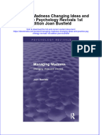 Ebook Managing Madness Changing Ideas and Practice Psychology Revivals 1St Edition Joan Busfield Online PDF All Chapter