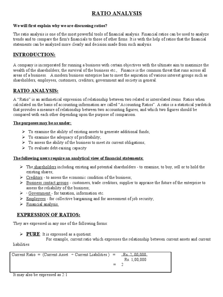 Understanding Ratio Analysis in Finance | PDF | Dividend | Stocks