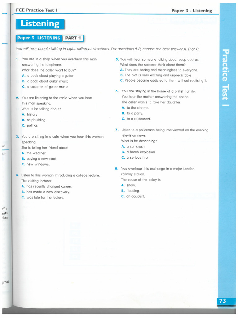 Fce Listening Exam 1 Pdf