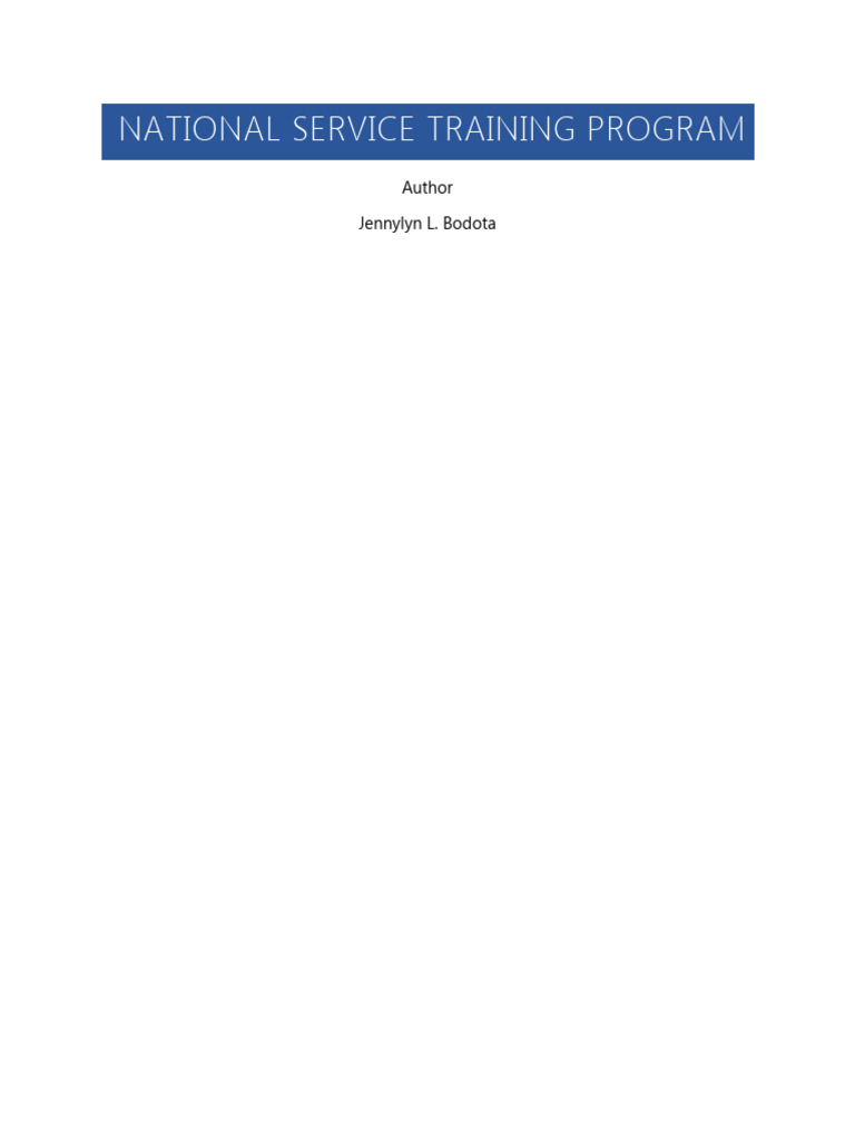 National Service Training Program (1st Sem) | PDF | Reserve Officers ...
