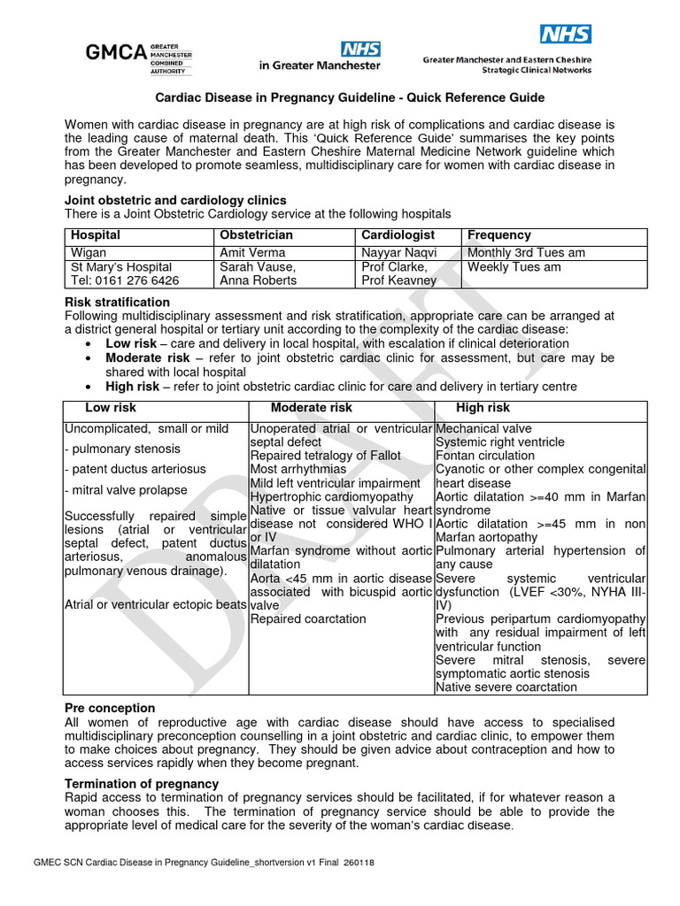Cardiac Disease Pregnancy Guideline Short | PDF | Heart | Congenital ...