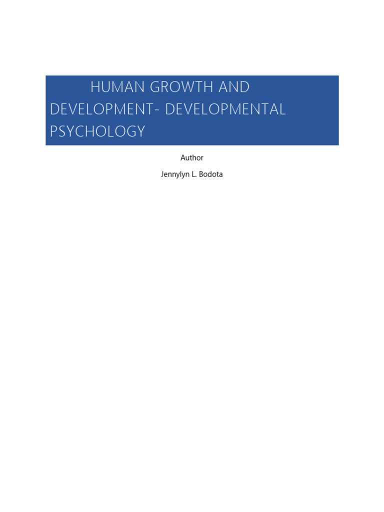 Stages of Human Growth and Development | PDF | Psychology ...