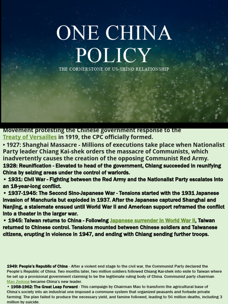 One China Policy and Historical Context | PDF | Taiwan | Kuomintang