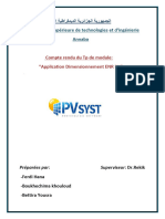 Compte Rendu Du TP de Module: "Application Dimensionnement ENR PV" en Utilisant Logiciel "PV SYST"
