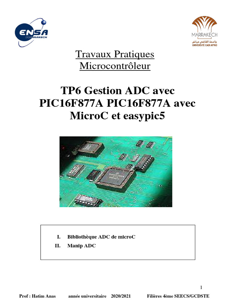Gestion ADC avec PIC16F877A | PDF | Informatique | Électronique
