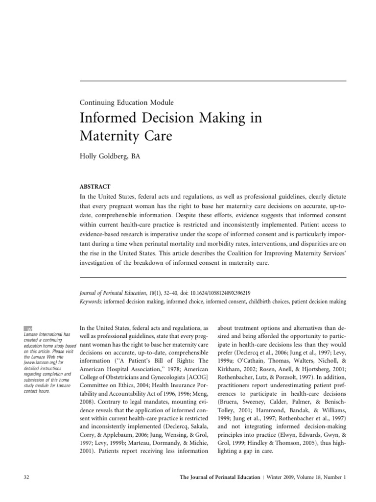 Example Of Informed Decision Making