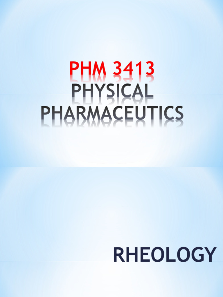 Rheology PDF Viscosity Rheology