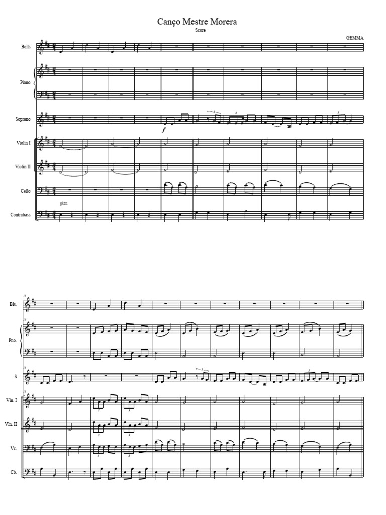 Canço Mestre Morera | PDF | String Instruments | Musical Instruments