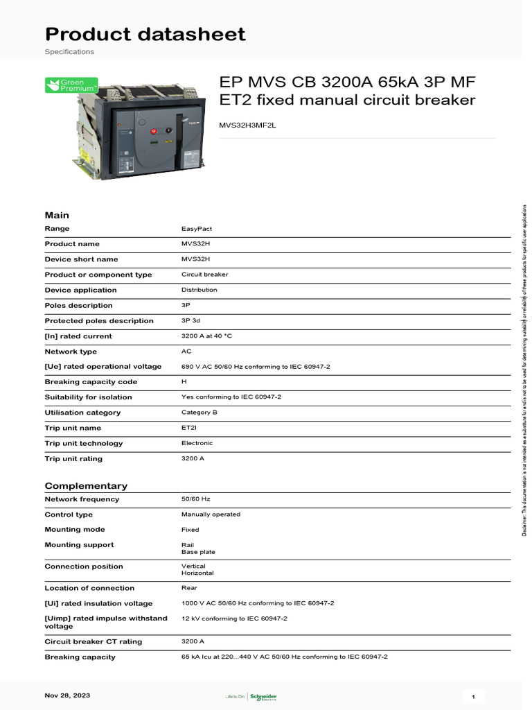 EasyPact MVS_MVS32H3MF2L | PDF | Alternating Current | Electrical ...