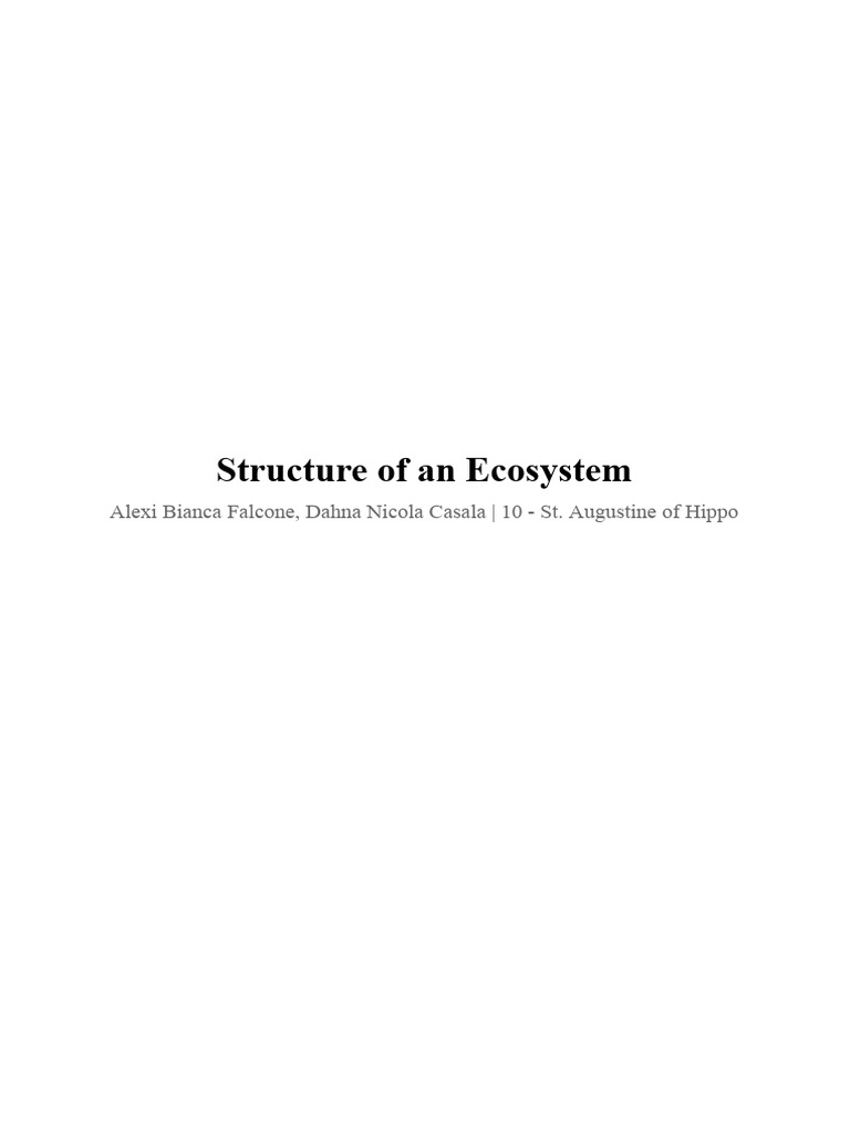 Structure of An Ecosystem | PDF | Ecosystem | Soil